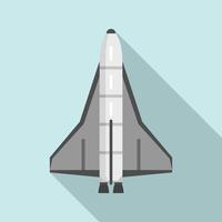 American spaceship icon, flat style vector