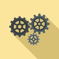 Gear cog icon, flat style vector