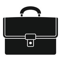 Leather suitcase icon, simple style vector