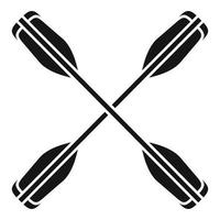 Crossed kayak paddle icon, simple style vector