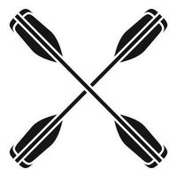 Crossed kayak paddle icon, simple style vector