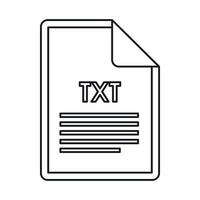 TXT file format icon, outline style vector