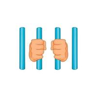 Prison icon in cartoon style vector