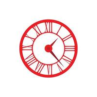 Elegant roman numeral clock icon, flat style vector