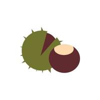 Chestnut icon, flat style vector