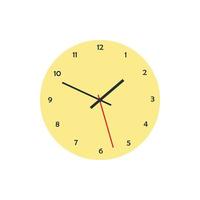 icono de cara de reloj analógico redondo en estilo plano vector