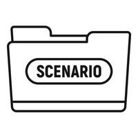 Film folder scenario icon, outline style vector