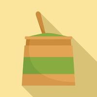 Matcha cream icon, flat style vector