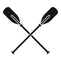 Crossed wood paddle icon, simple style vector