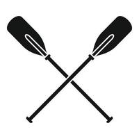 Crossed wood paddle icon, simple style vector