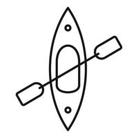 Top view kayak icon, outline style vector