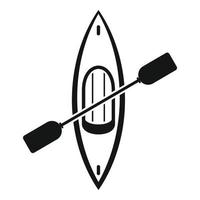 icono de kayak de vista superior, estilo simple vector