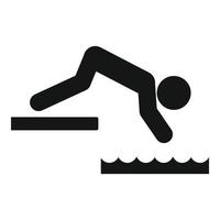 Man jump in water icon, simple style vector