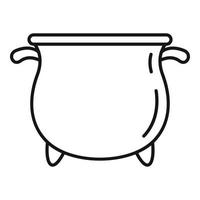 Magic cauldron icon, outline style vector