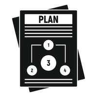 Management plan icon, simple style vector