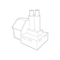 Factory with cylinder to store chemicals icon vector