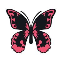 Pink butterfly icon in flat style vector