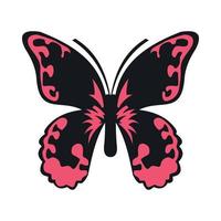 Pink butterfly icon in flat style vector