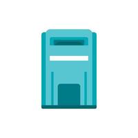 Blue inbox icon, flat style vector