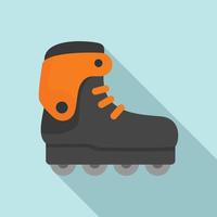 icono de patines en línea de carbono, tipo plano vector