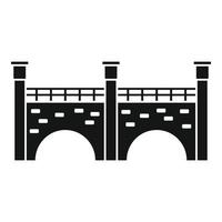 Stone bridge icon, simple style vector