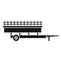 Farm harvester trailer icon, simple style vector