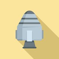 Space rocket capsule icon, flat style vector