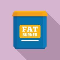 Fat burner icon, flat style vector