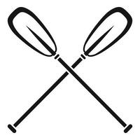 Metal plastic oars icon, simple style vector