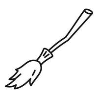 Broom icon, outline style vector