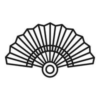 Paper hand fan icon, outline style vector