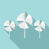 Propeller wind turbine icon, flat style vector