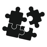 Puzzle icon, simple style vector