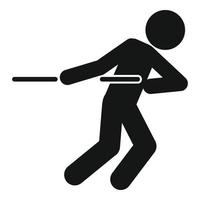 Man tug of war icon, simple style vector