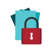 Document protection icon, flat style vector