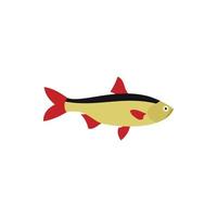 Rudd fish icon in flat style vector