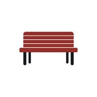 Wooden bench icon in flat style vector