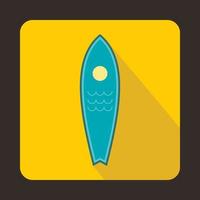 Blue surfboard icon, flat style vector