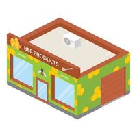 Honey shop icon, isometric style vector