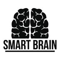 Human smart brain logo, simple style vector