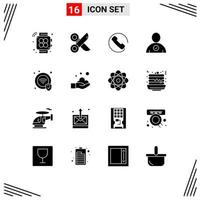 Universal Icon Symbols Group of 16 Modern Solid Glyphs of cleaning security answer protection complete Editable Vector Design Elements