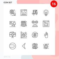 16 Creative Icons Modern Signs and Symbols of card analysis creative light creative Editable Vector Design Elements