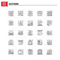 25 Autumn icon set vector background