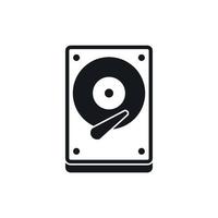 icono de disco duro, estilo simple vector