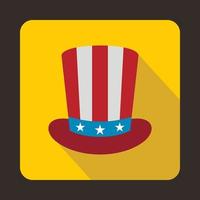 American hat icon, flat style vector