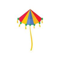 Rainbow kite icon, flat style vector