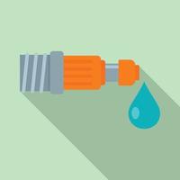 Drop irrigation pipe icon, flat style vector