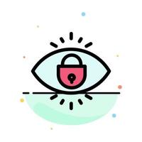 Eye Internet Security Lock Abstract Flat Color Icon Template vector