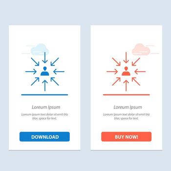 Candidate Choice Choose Focus Selection  Blue and Red Download and Buy Now web Widget Card Template vector