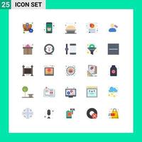 Stock Vector Icon Pack of 25 Line Signs and Symbols for report customization online analysis pie Editable Vector Design Elements